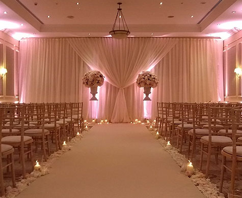 Wedding venue draping.